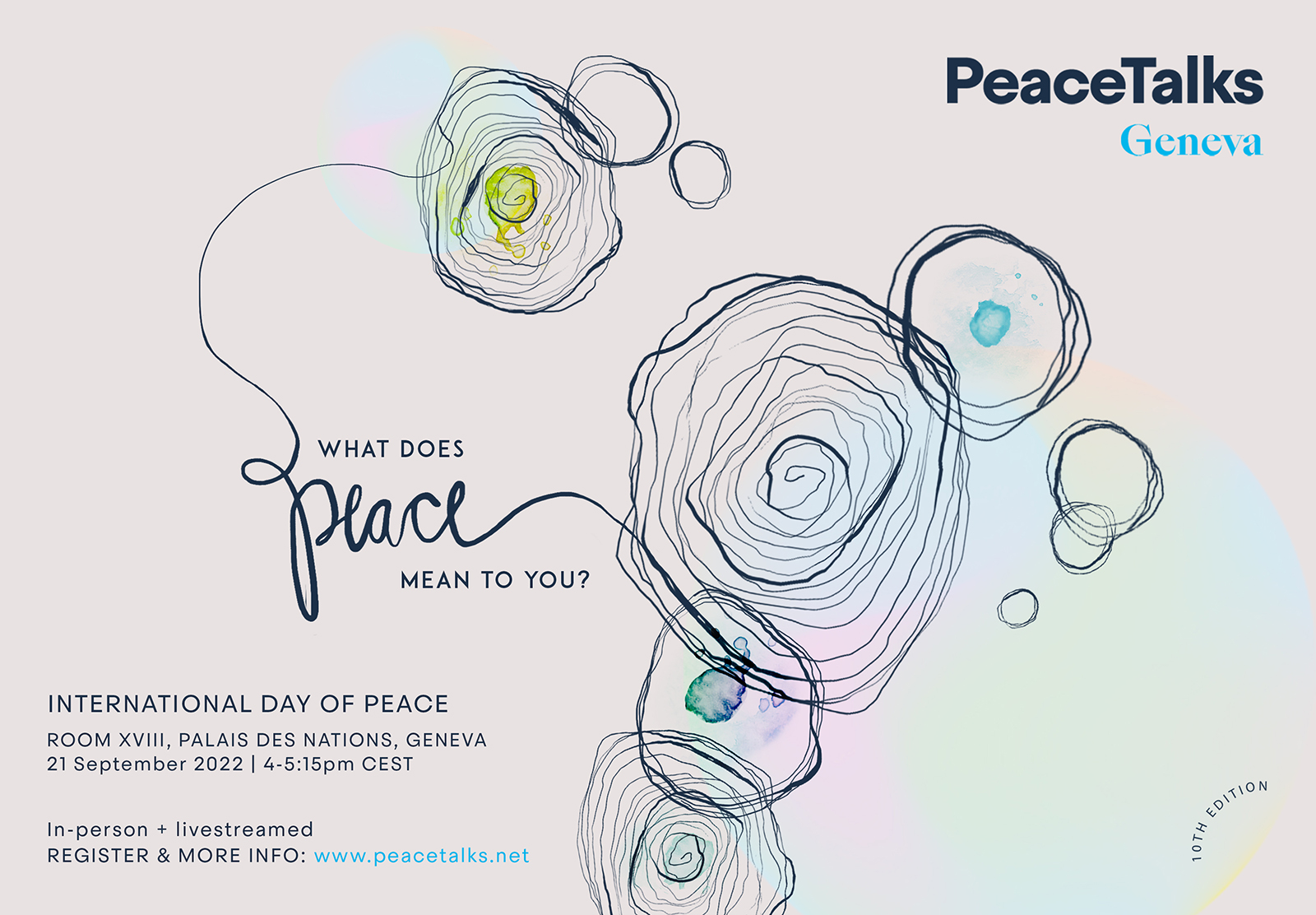 Geneva PeaceTalks 2022 What does Peace Mean to you? Artwork by Camila Gadotti