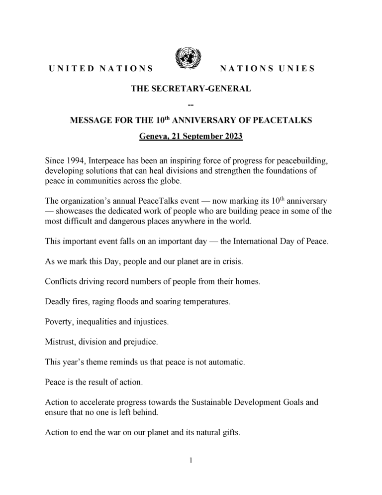 General Message Pdf Usfs Example UN Secretary-General message on the occasion of the International Day ...